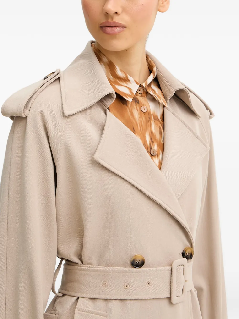 Belted Double-Breasted Trench
