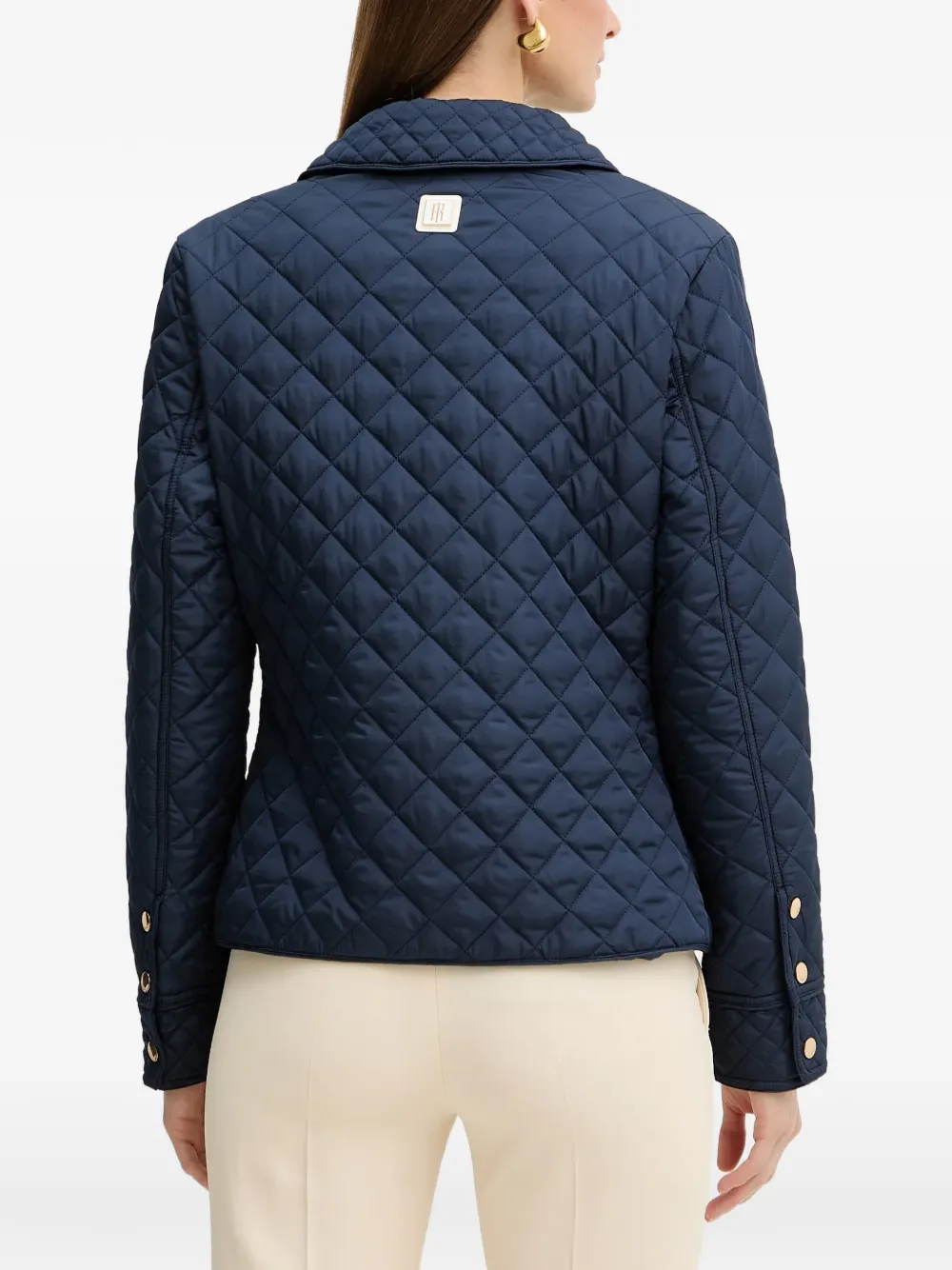  Fracomina Press-stud Quilted Puffer Jacket - Blue 