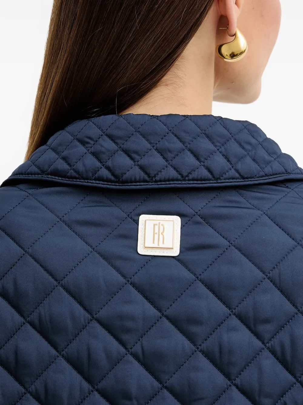 FRACOMINA Donsjack met drukknoop Blauw