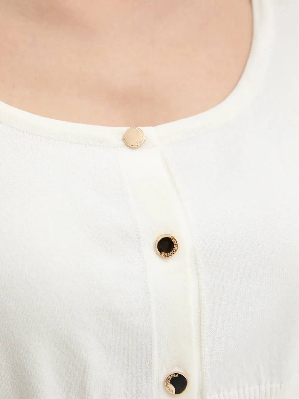 FRACOMINA Vest met diepe ronde hals Wit