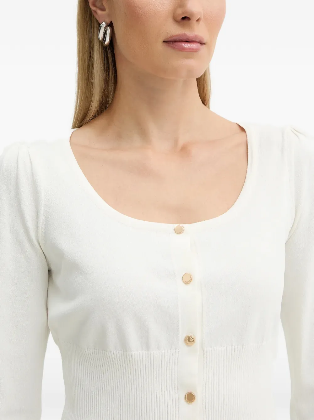 FRACOMINA Vest met diepe ronde hals Wit