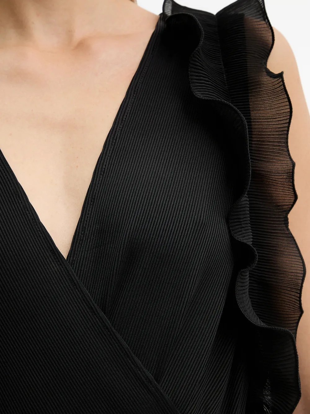 FRACOMINA Maxi-jurk met ruches Zwart