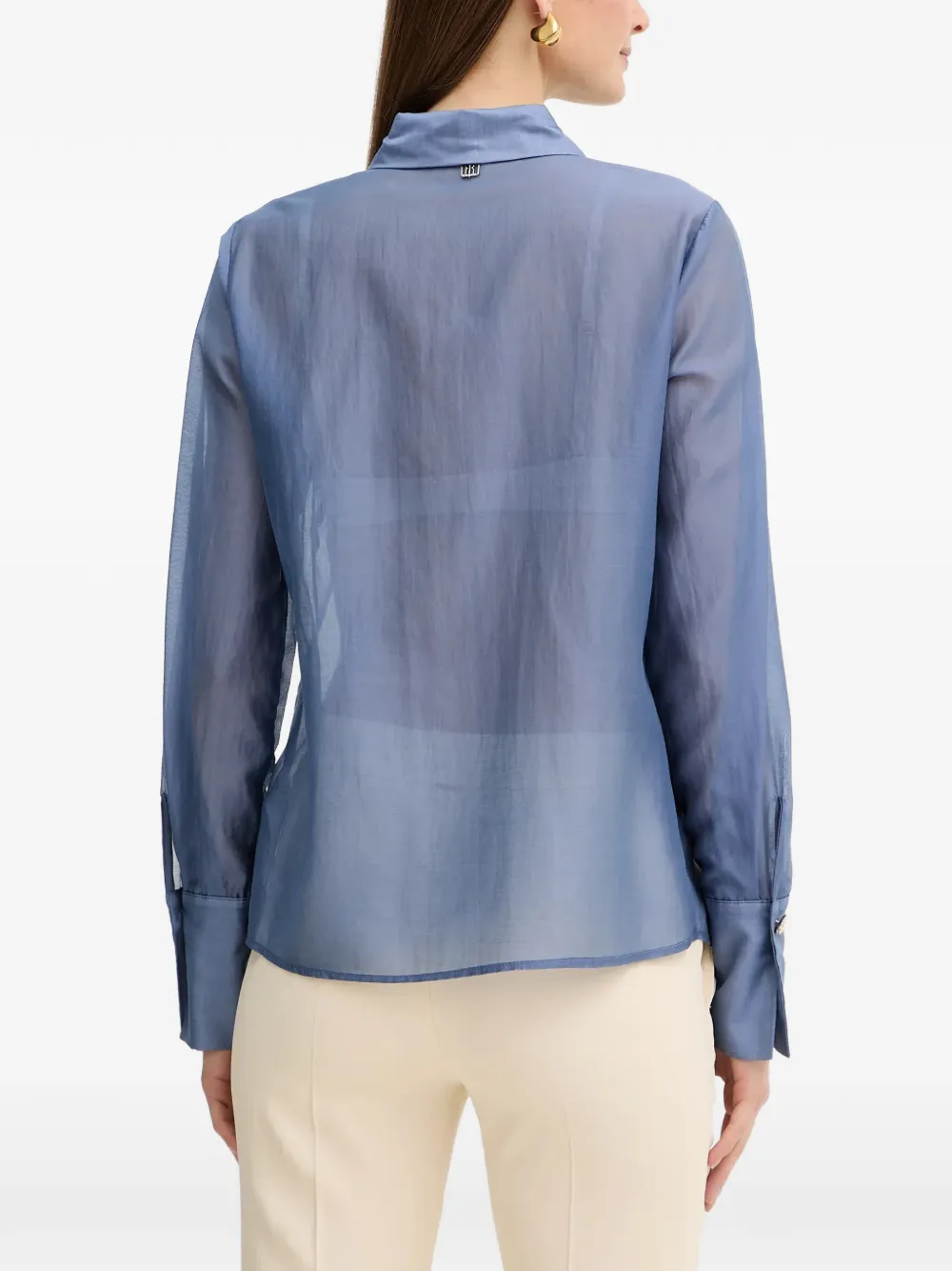  Fracomina Ruffled Buttoned Shirt - Blue 