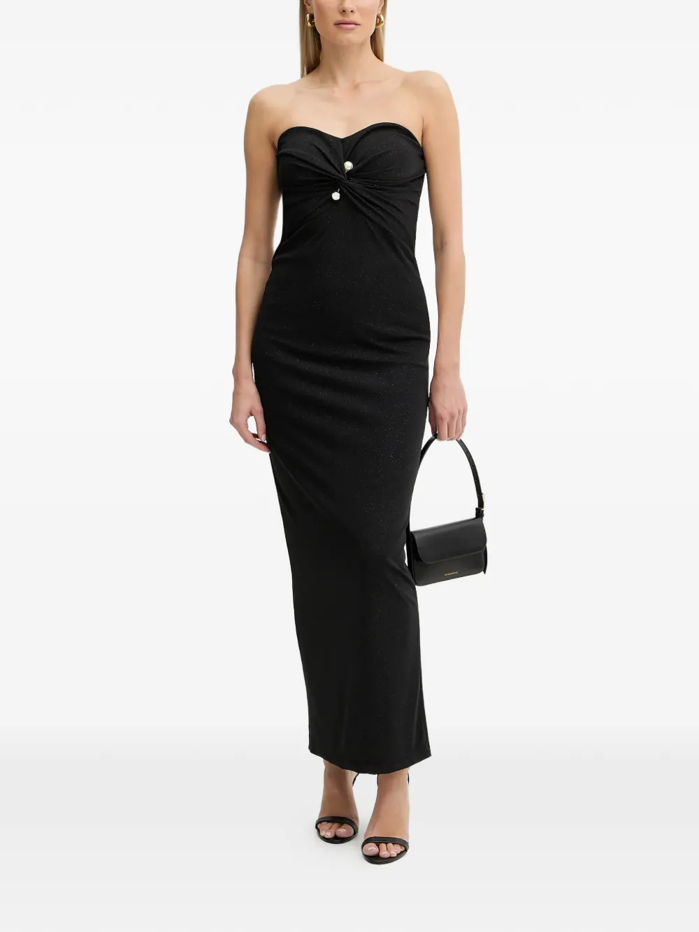 Knot Pearl-Embellishment Maxi Dress