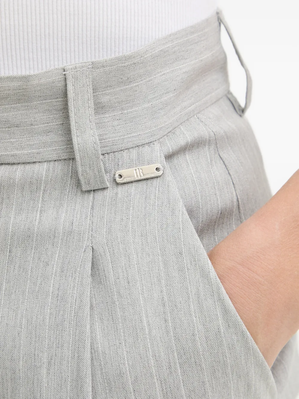 FRACOMINA Broek met krijtstreep en geplooid detail Grijs
