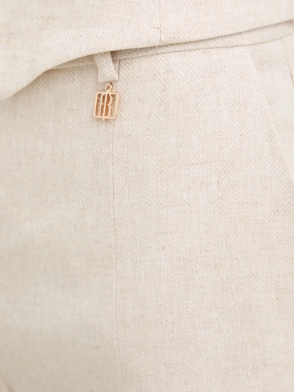 FRACOMINA Broek met wijde pijpen en split aan de voorkant Beige