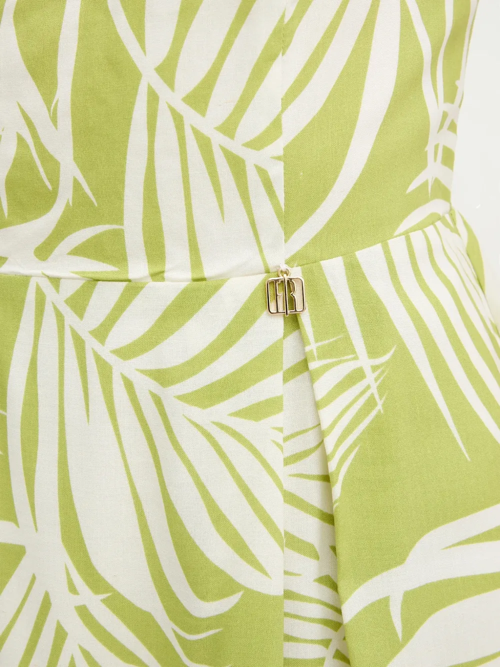 FRACOMINA Midi-jurk met vierkante hals en bloemenprint Groen