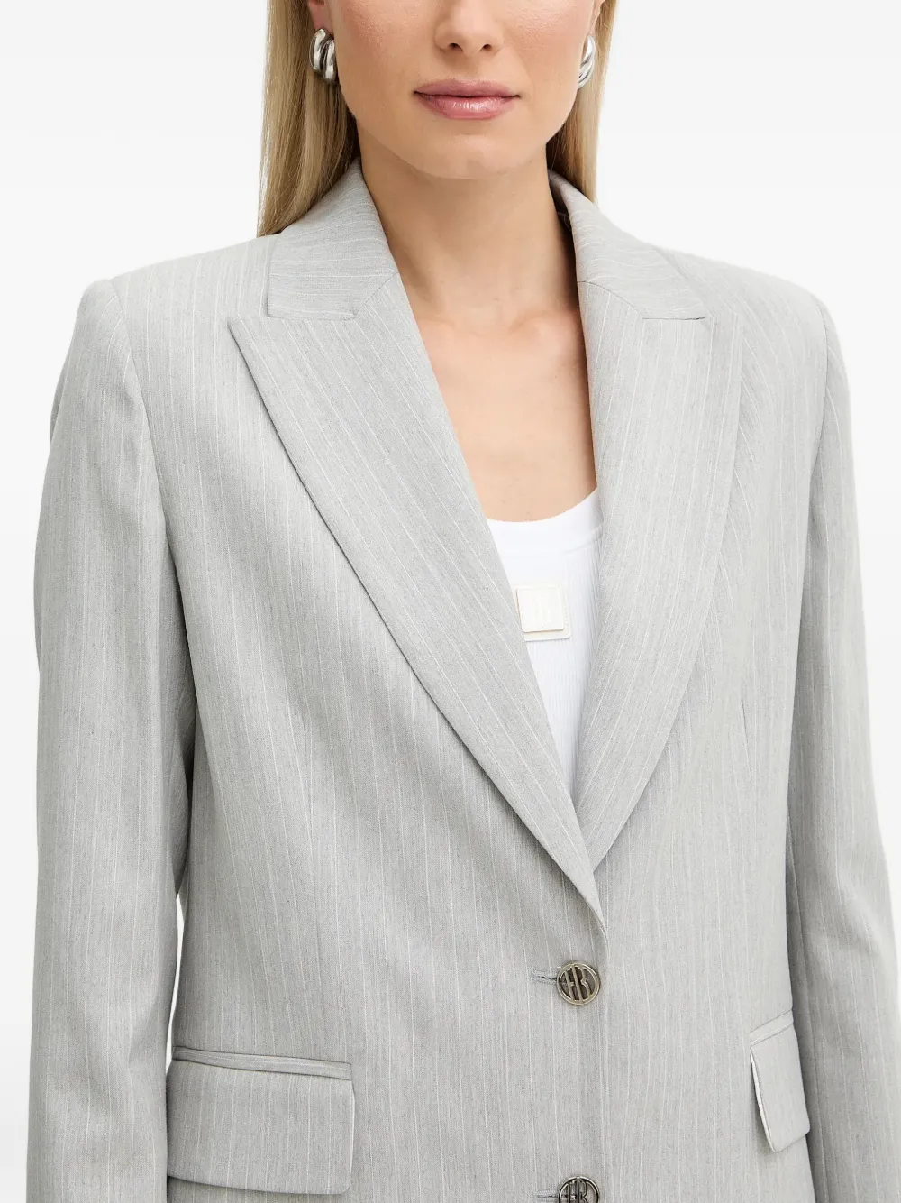 FRACOMINA Blazer met krijtstreep Grijs
