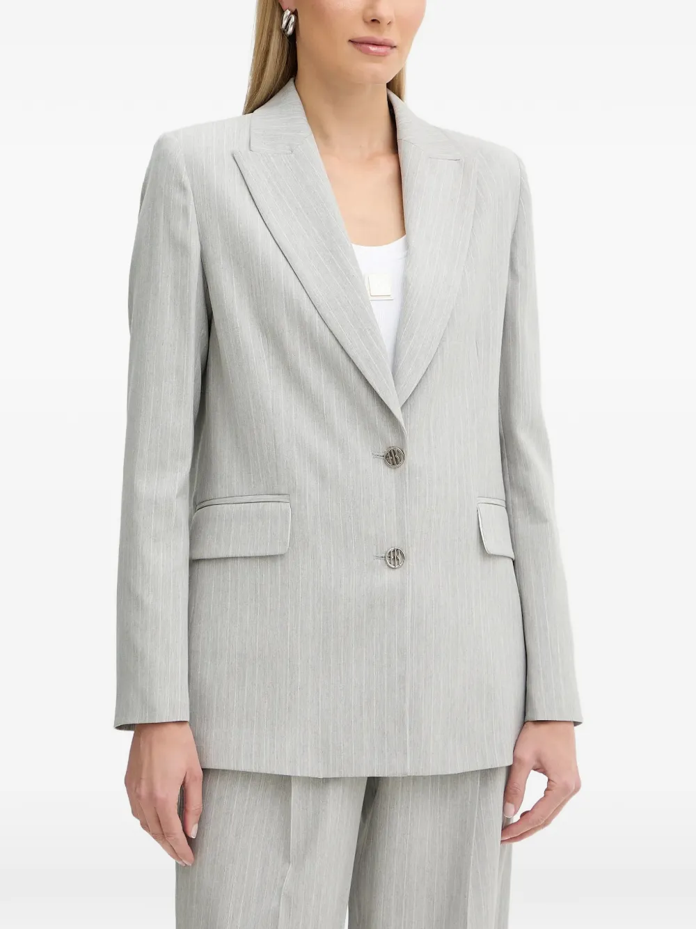 FRACOMINA pinstriped single-breasted blazer - Grigio