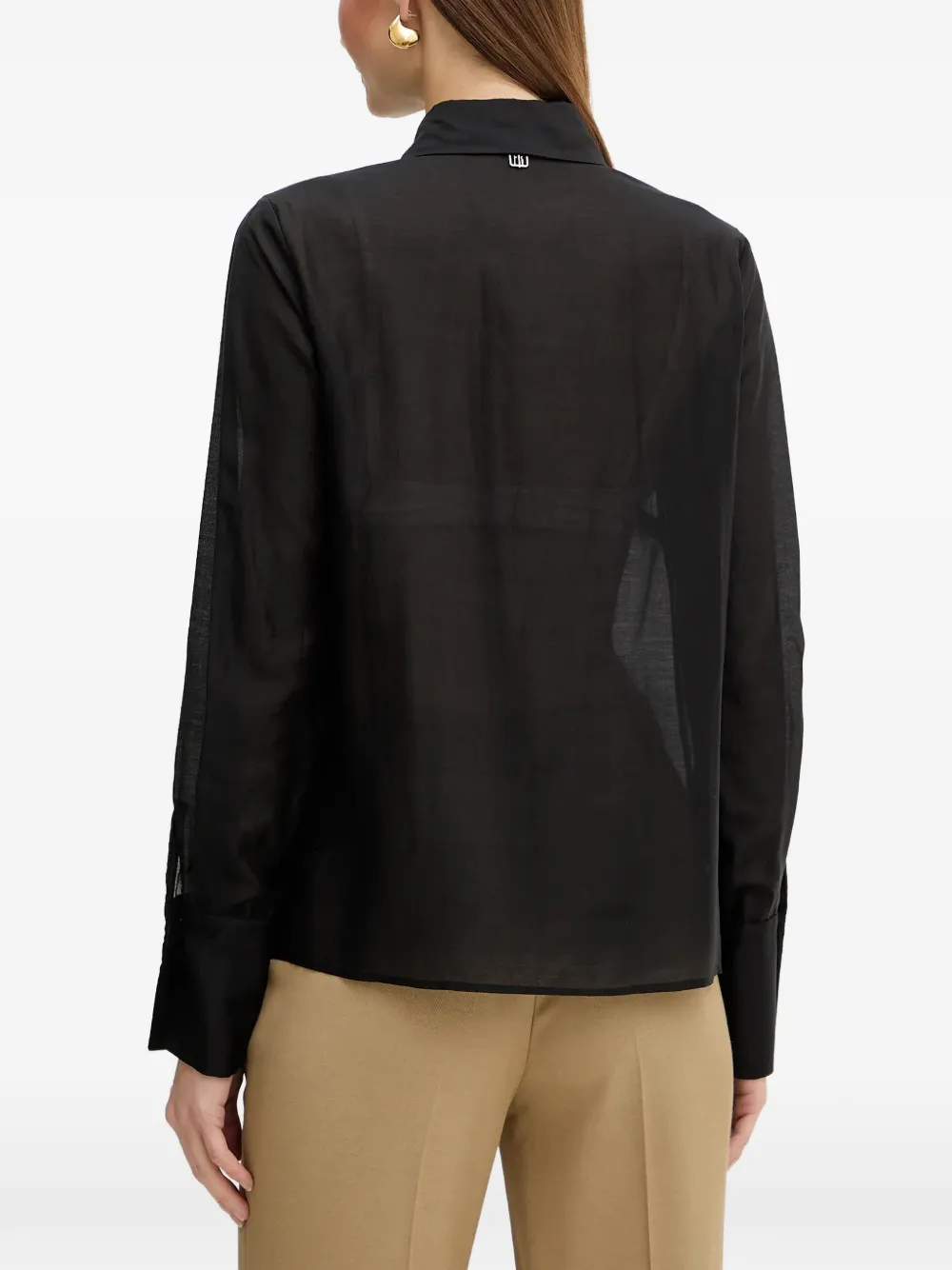  Fracomina Ruffled-detail Button-up Shirt - Black 
