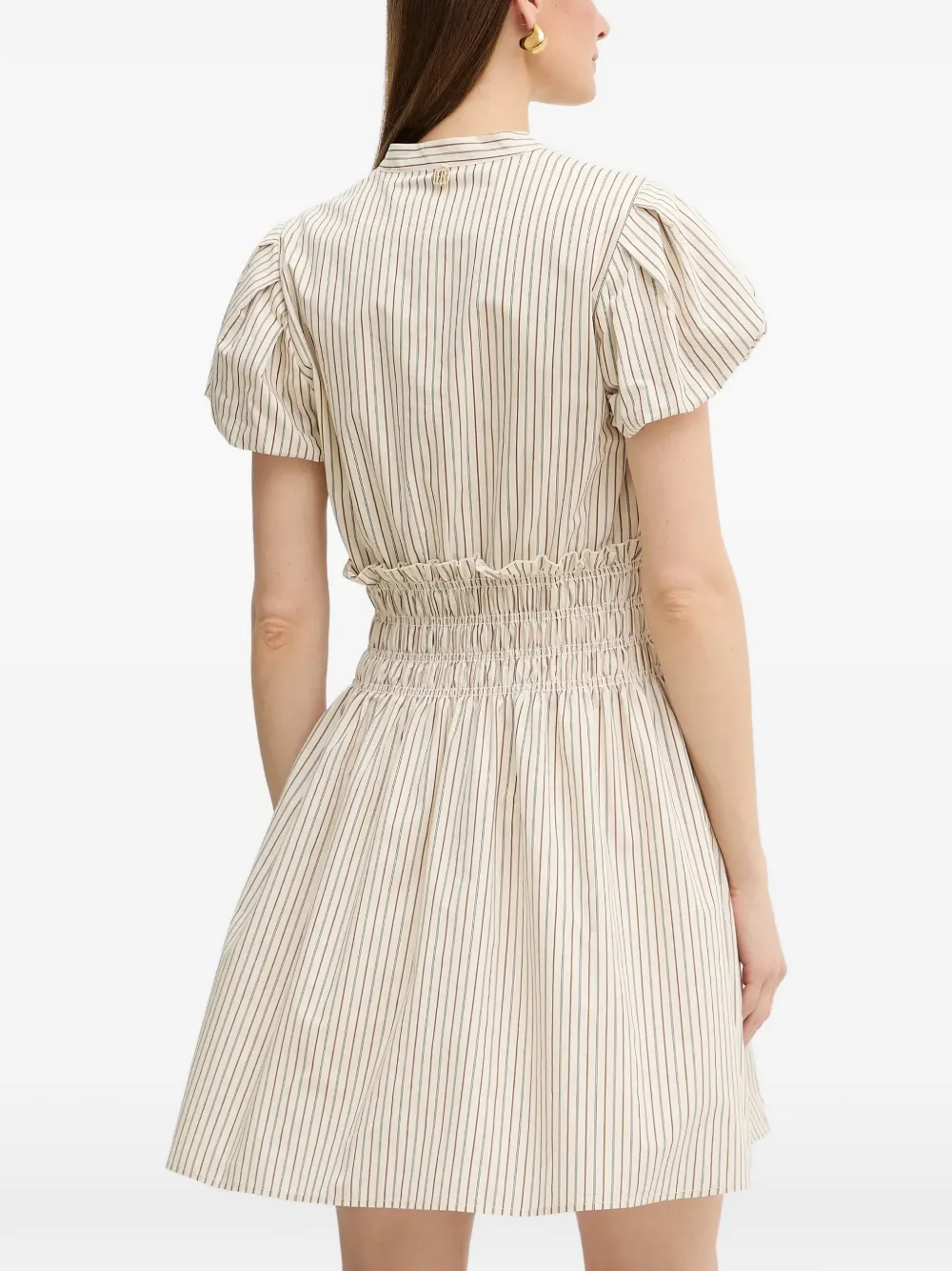  Fracomina Striped Short-sleeve Mini Dress - Neutrals 