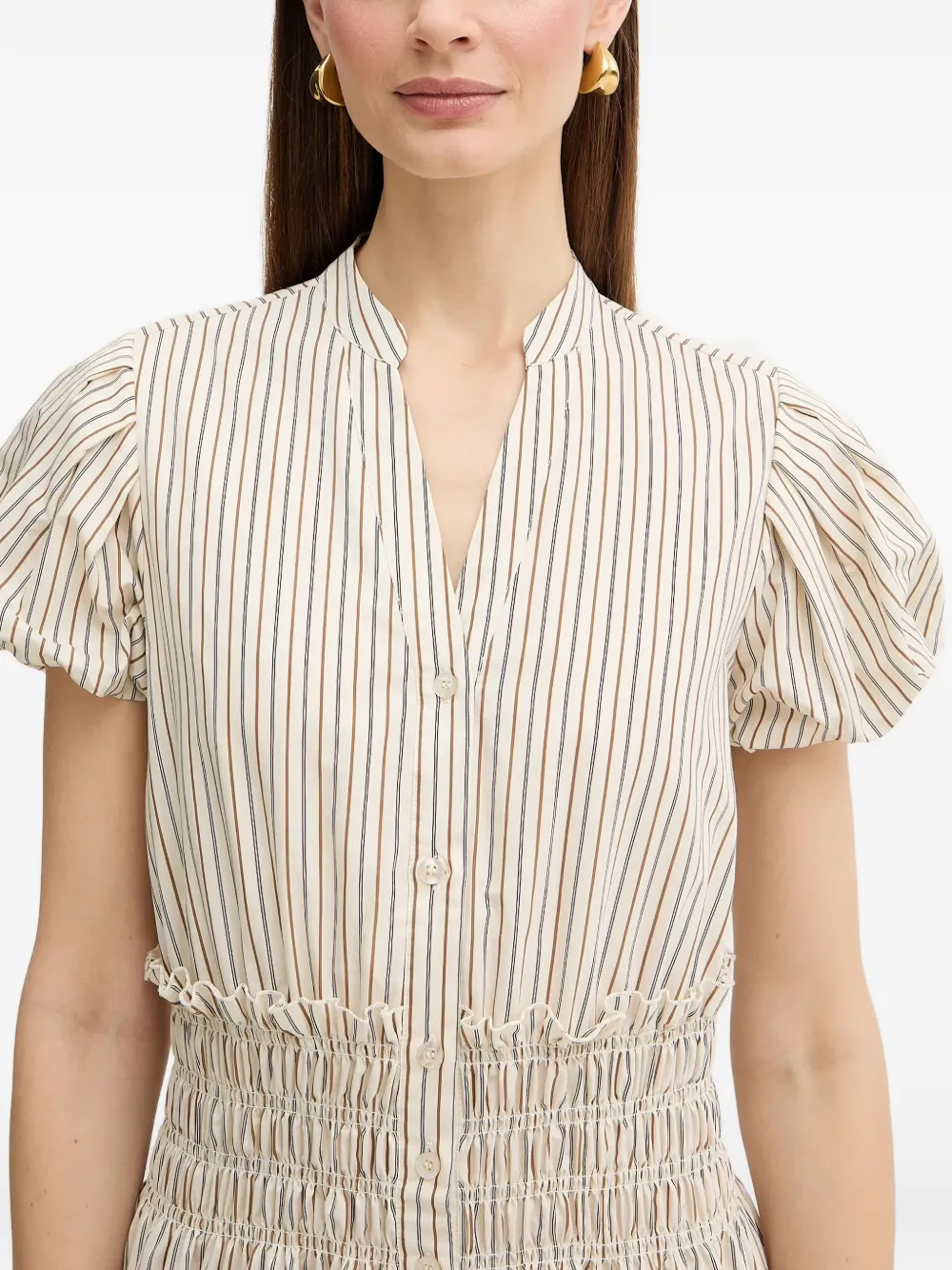 FRACOMINA Gestreepte mini-jurk Beige