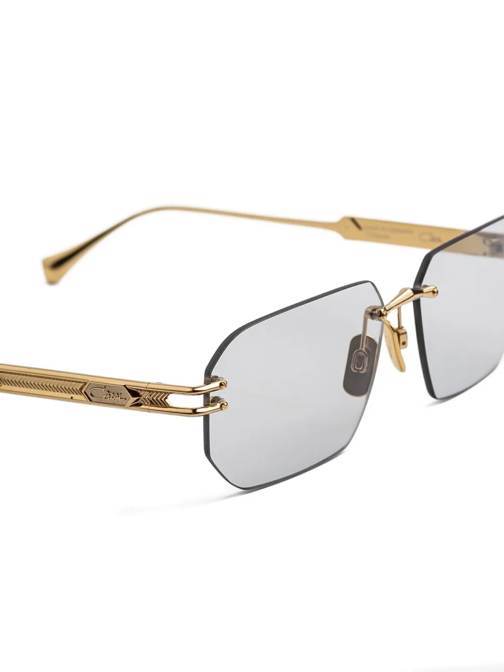  Cazal Rimless Geometric-frame Sunglasses - Gold 