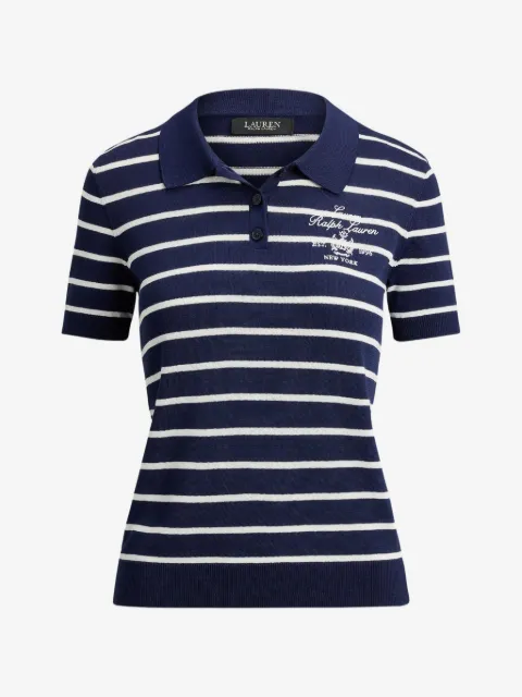 Lauren Ralph Lauren cable-knit logo-embroidered polo shirt