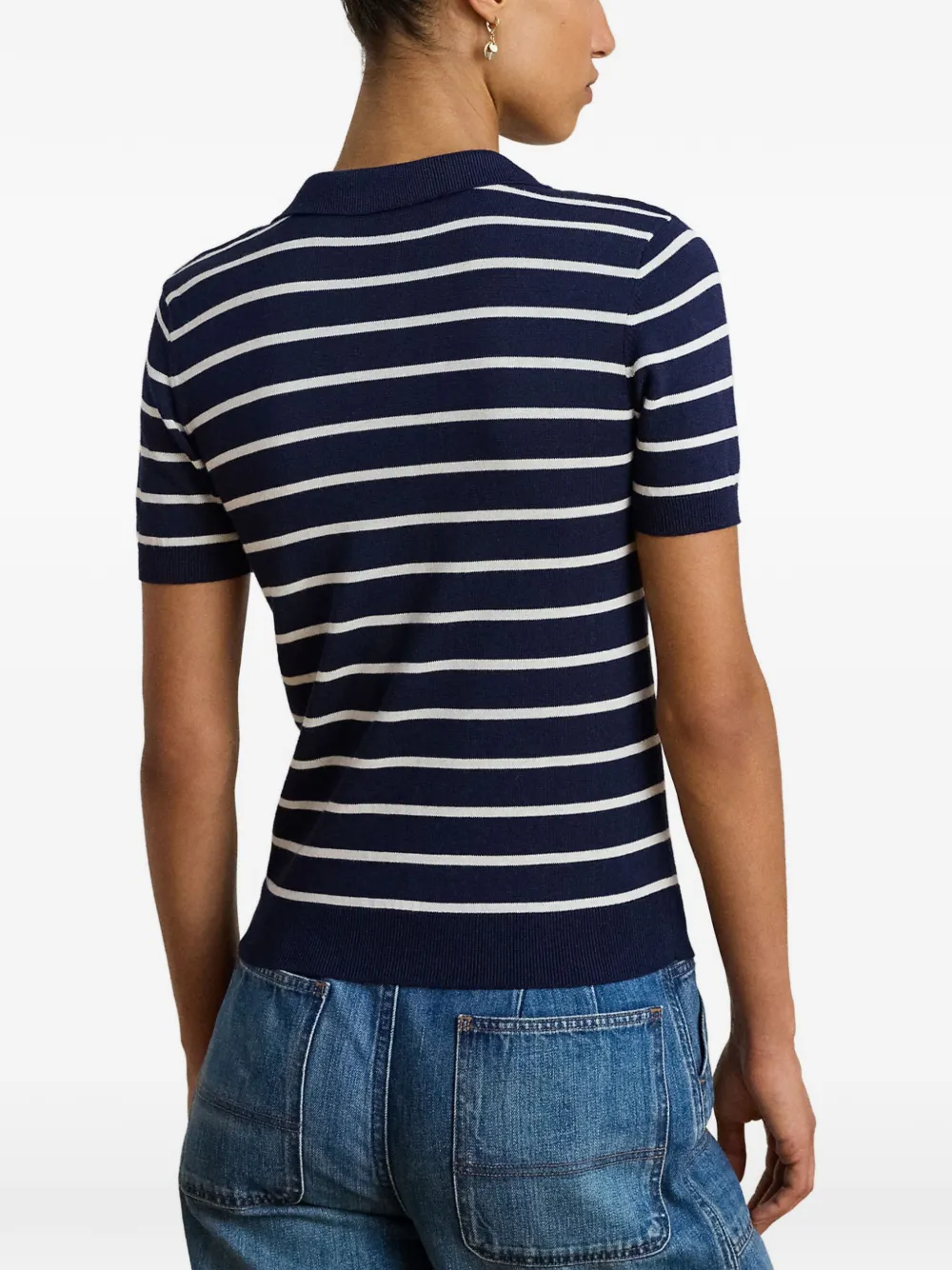 Lauren Ralph Lauren Kabelgebreid poloshirt met geborduurd logo Blauw