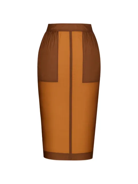 Saint Laurent falda lápiz midi con paneles