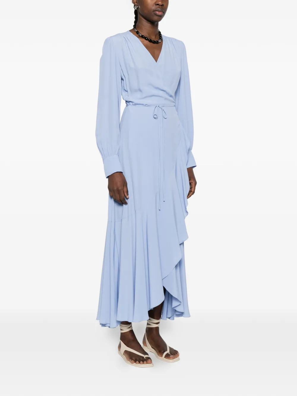 TWINSET Wikkeljurk met ruches Blauw