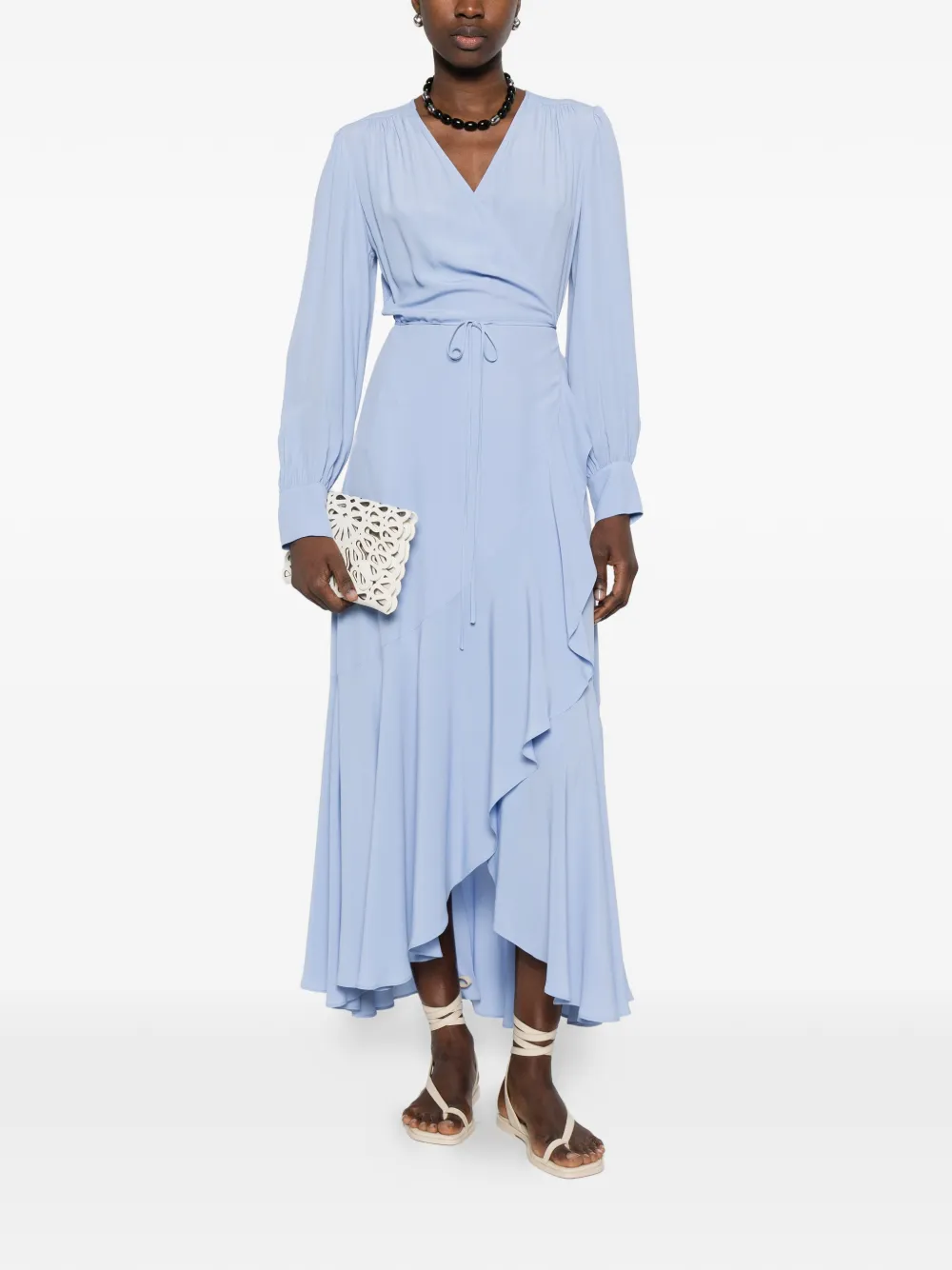 TWINSET Wikkeljurk met ruches Blauw