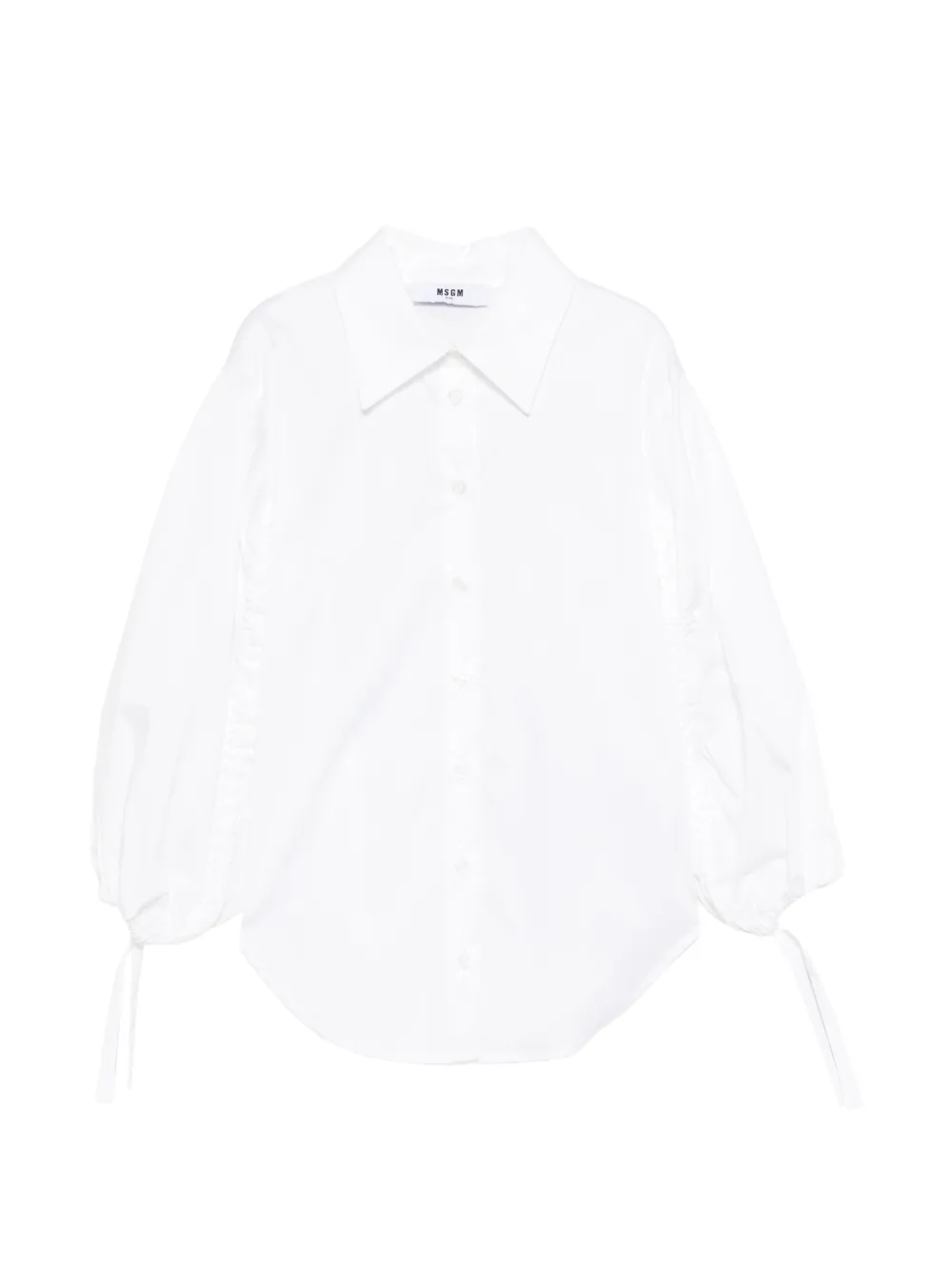 MSGM Kids drawstring-sleeve shirt - Bianco