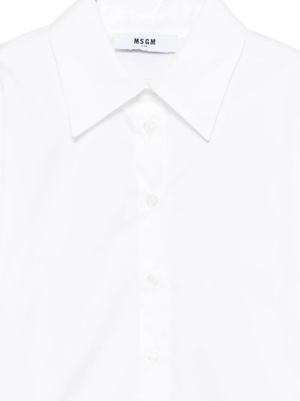  Msgm Kids Drawstring-sleeve Shirt - White 