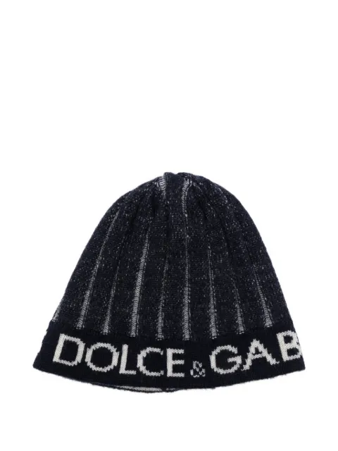 Dolce & Gabbana Pre-Owned 2000s logo-lettering beanie hat