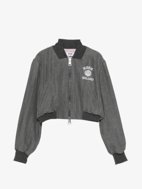 MSGM Kids logo zip-up jacket