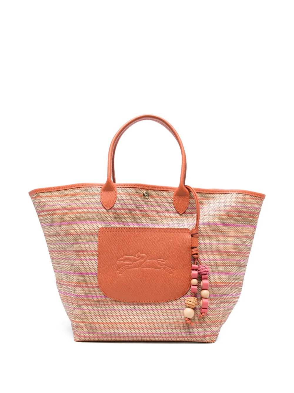 Longchamp Le Pliagestriped appliqué tote bag - Toni neutri