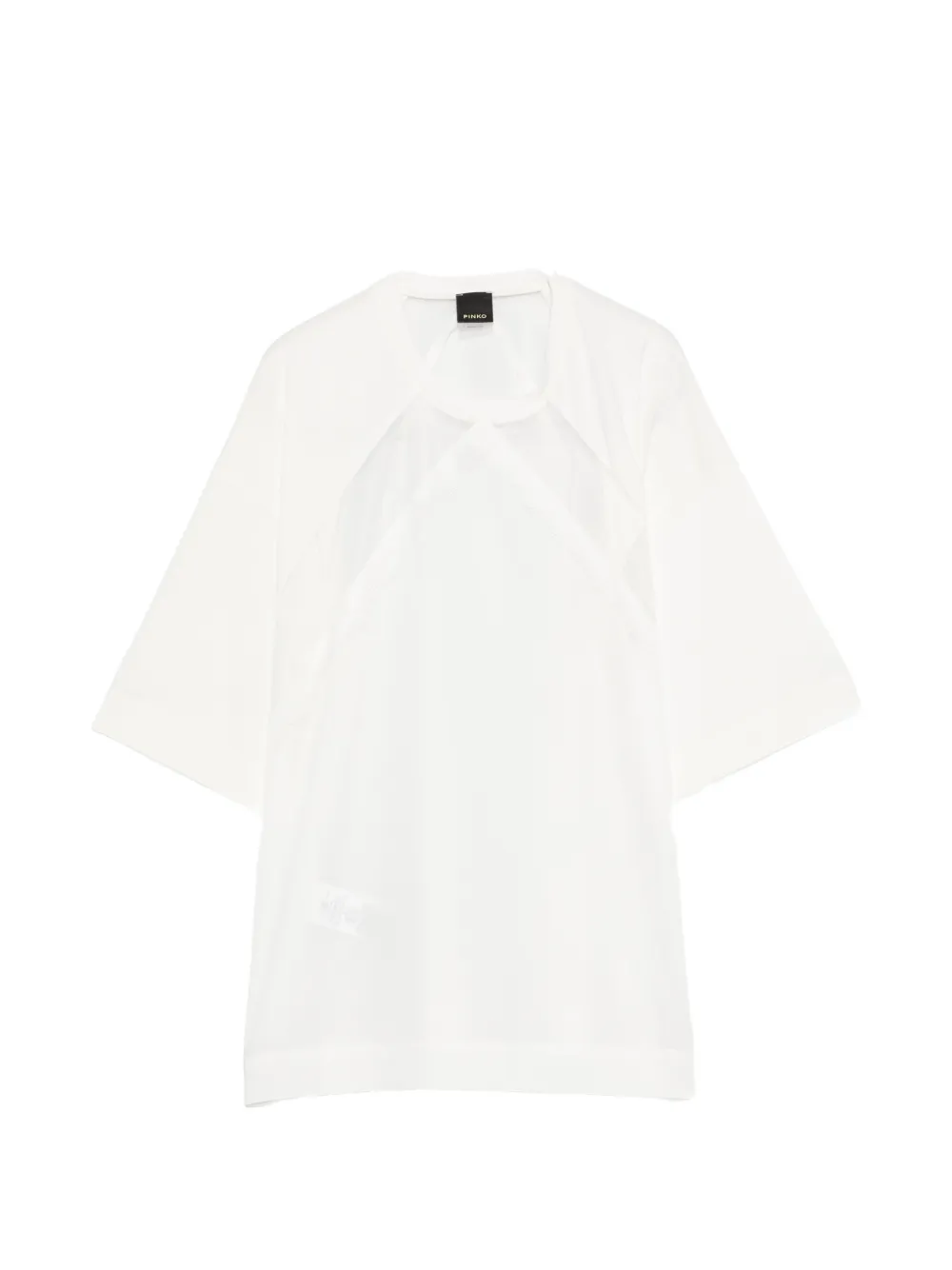 PINKO lace panel T-shirt - Bianco