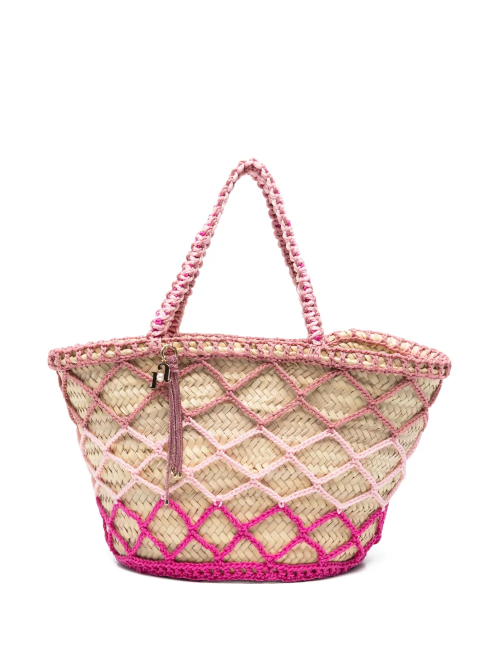 Rosantica large braided-rope tote bag - Toni neutri