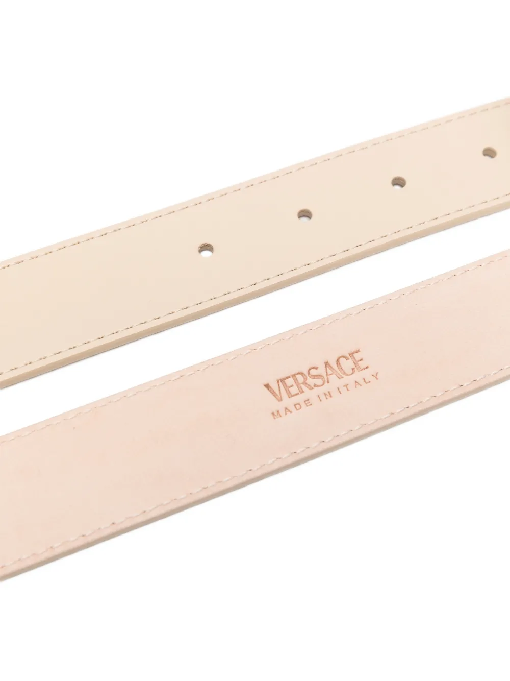 Versace Leren gespriem Beige