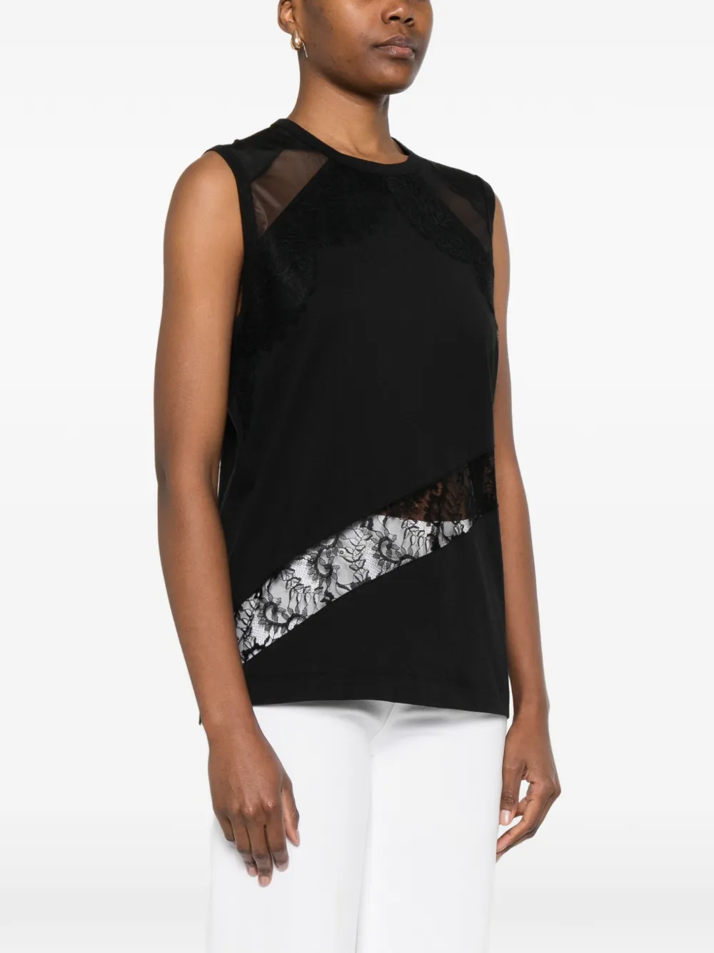  Pinko Molly Lace-panel Top - Black 