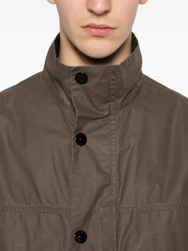Stone Island Waxed Shirt Jacket | Brown | FARFETCH JO