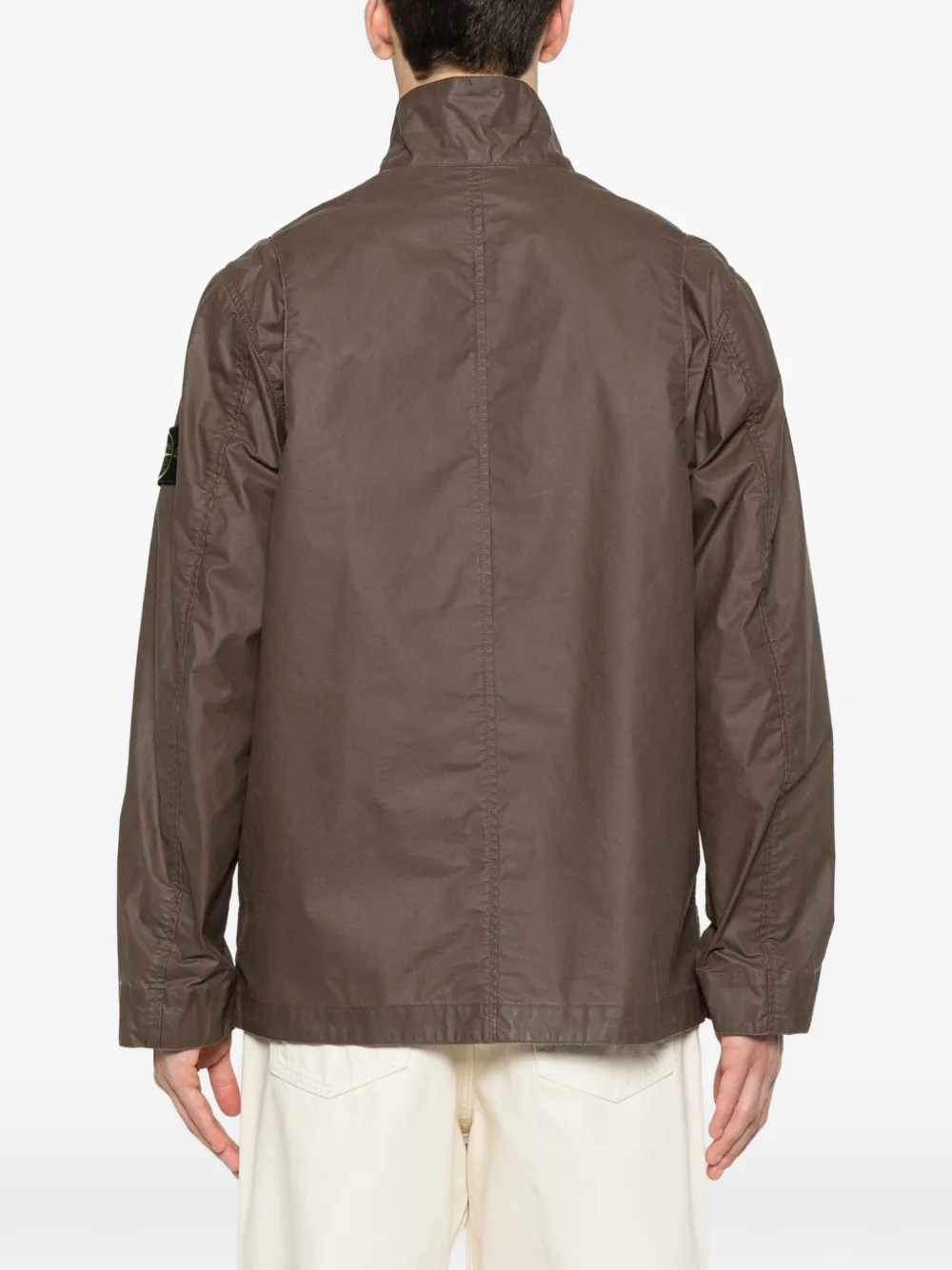 Stone Island Gewaxt canvas jack Bruin