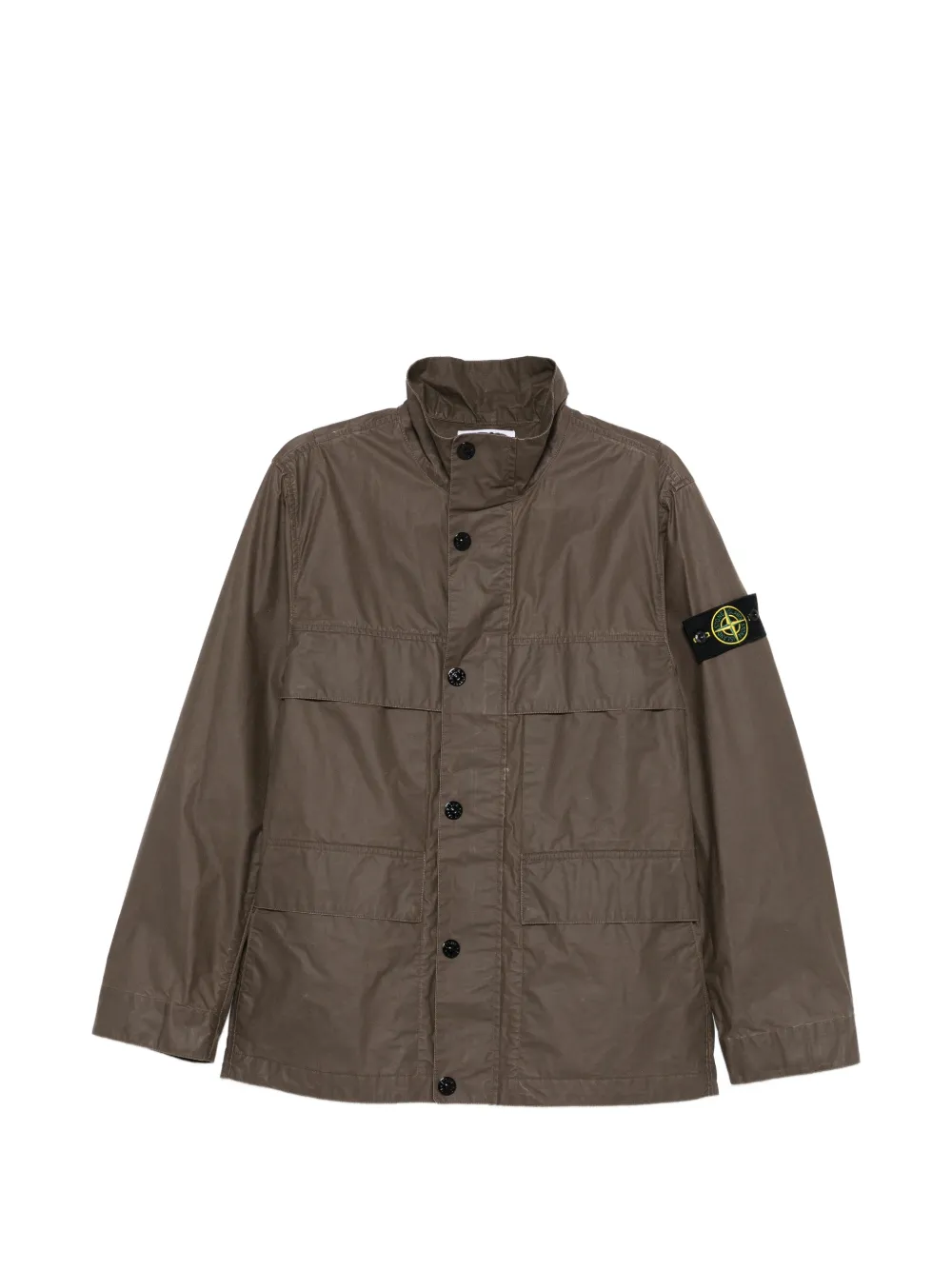 Stone Island waxed shirt jacket - Marrone