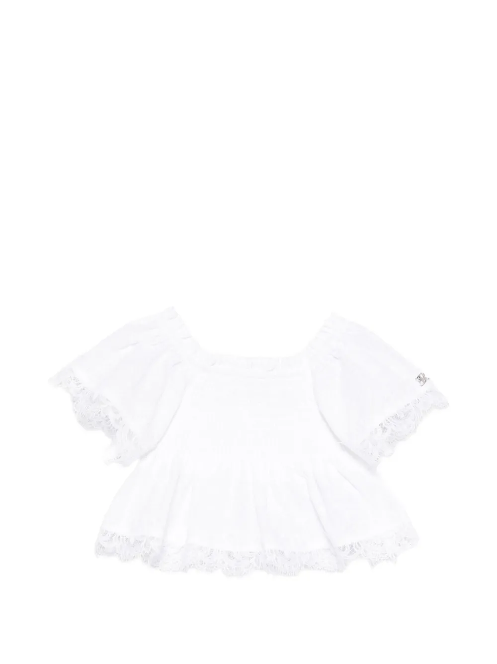 Ermanno Scervino Junior Austin lace blouse - Bianco