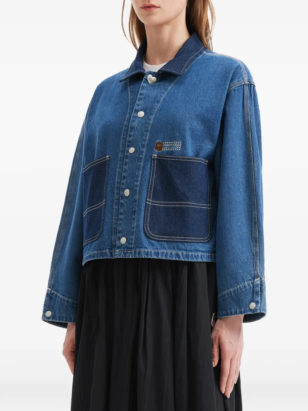  Fingercroxx Logo-patch Pocket Jacket - Blue 