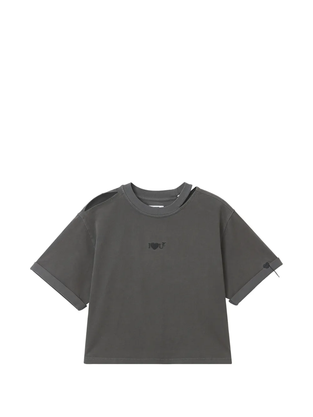 izzue cut-out detail t-shirt - Grigio