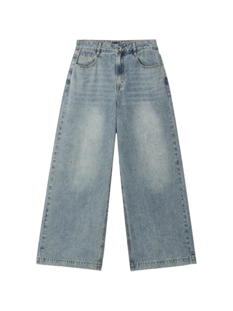 tout a coup rhinestone-embellished jeans