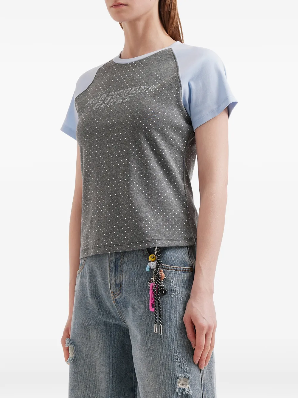  Mini Cream Polka-dot T-shirt - Grey 