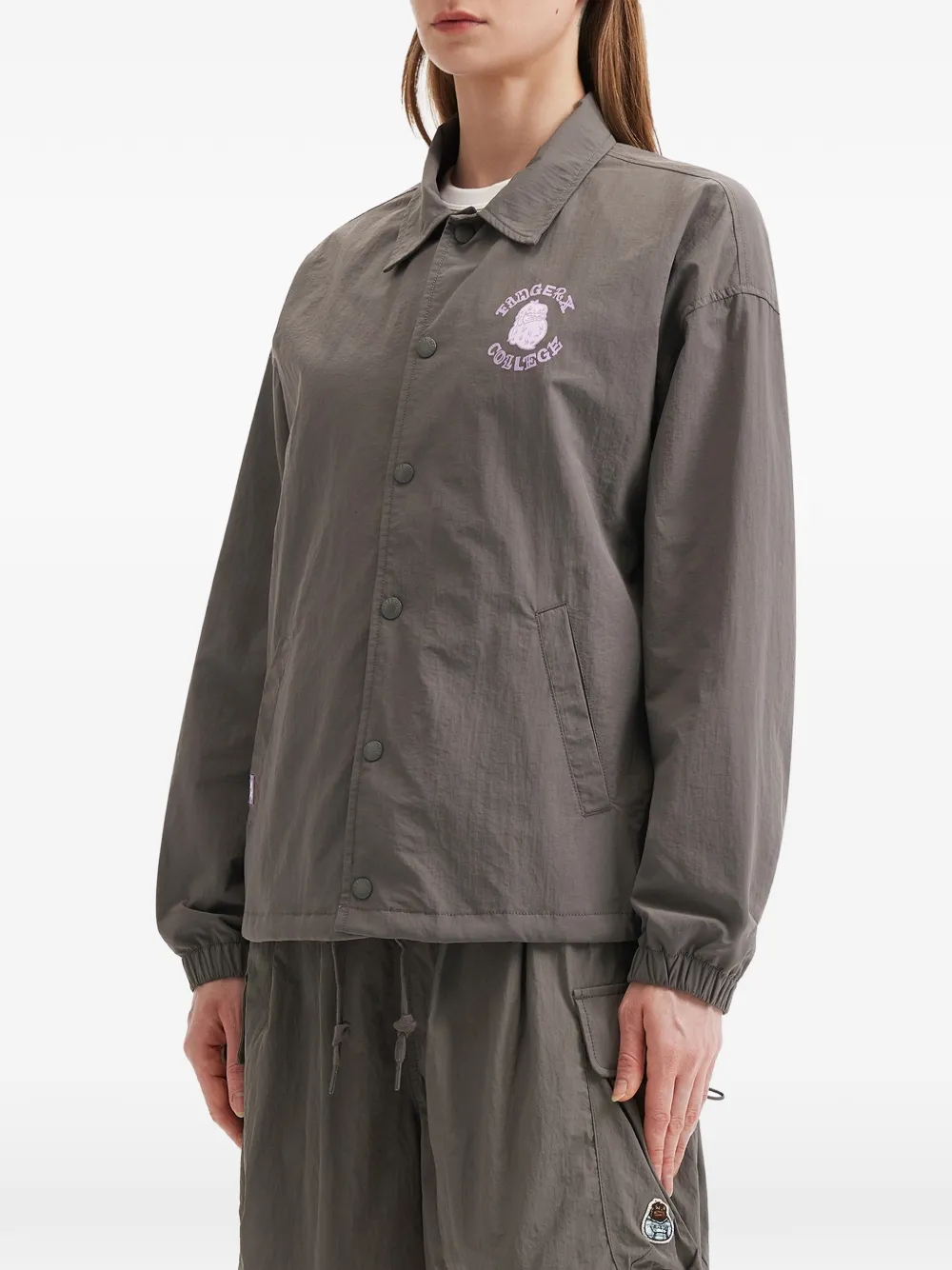  Fingercroxx Buttoned Logo Jacket - Grey 