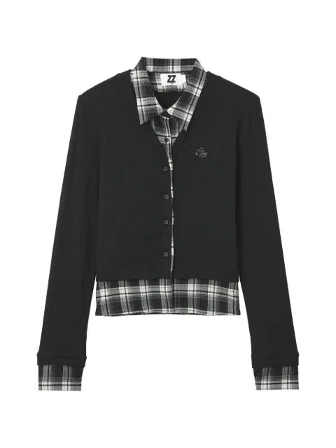 izzue shirt-panel cardigan