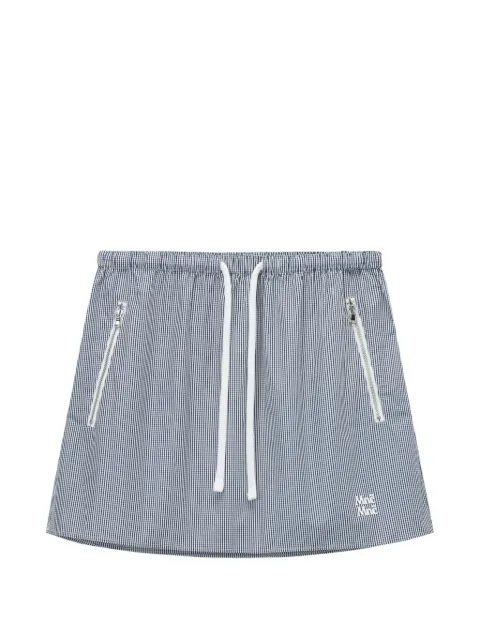 Mini Cream drawstring mini skirt