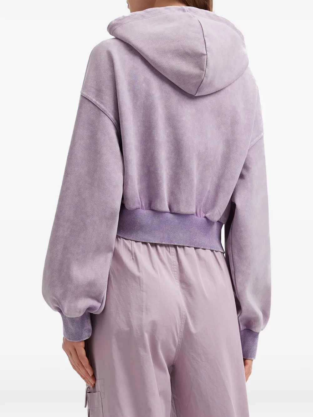 Mini Cream Hoodie met klepzak Paars