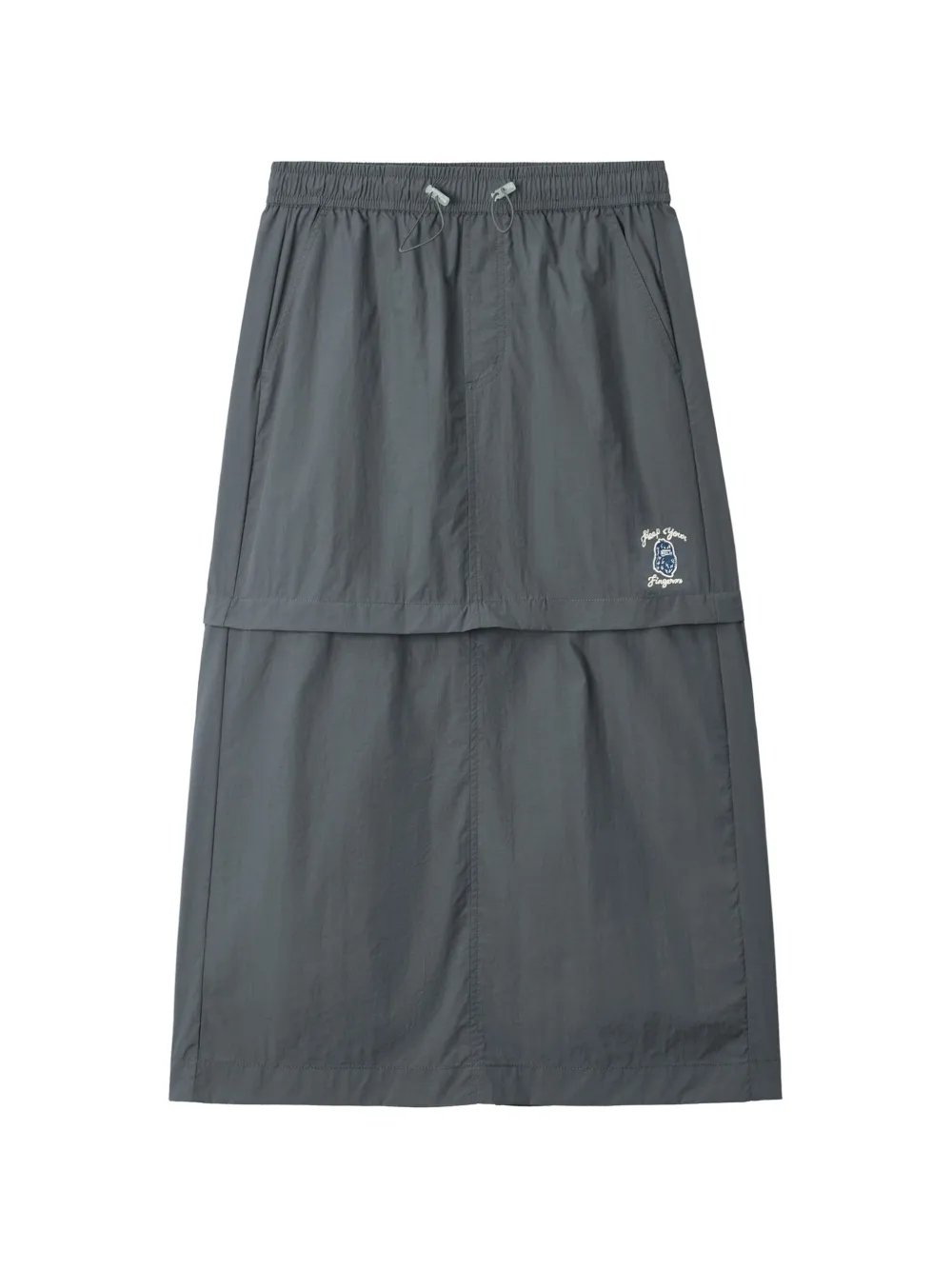 FINGERCROXX Gonna midi con applicazione - Grigio