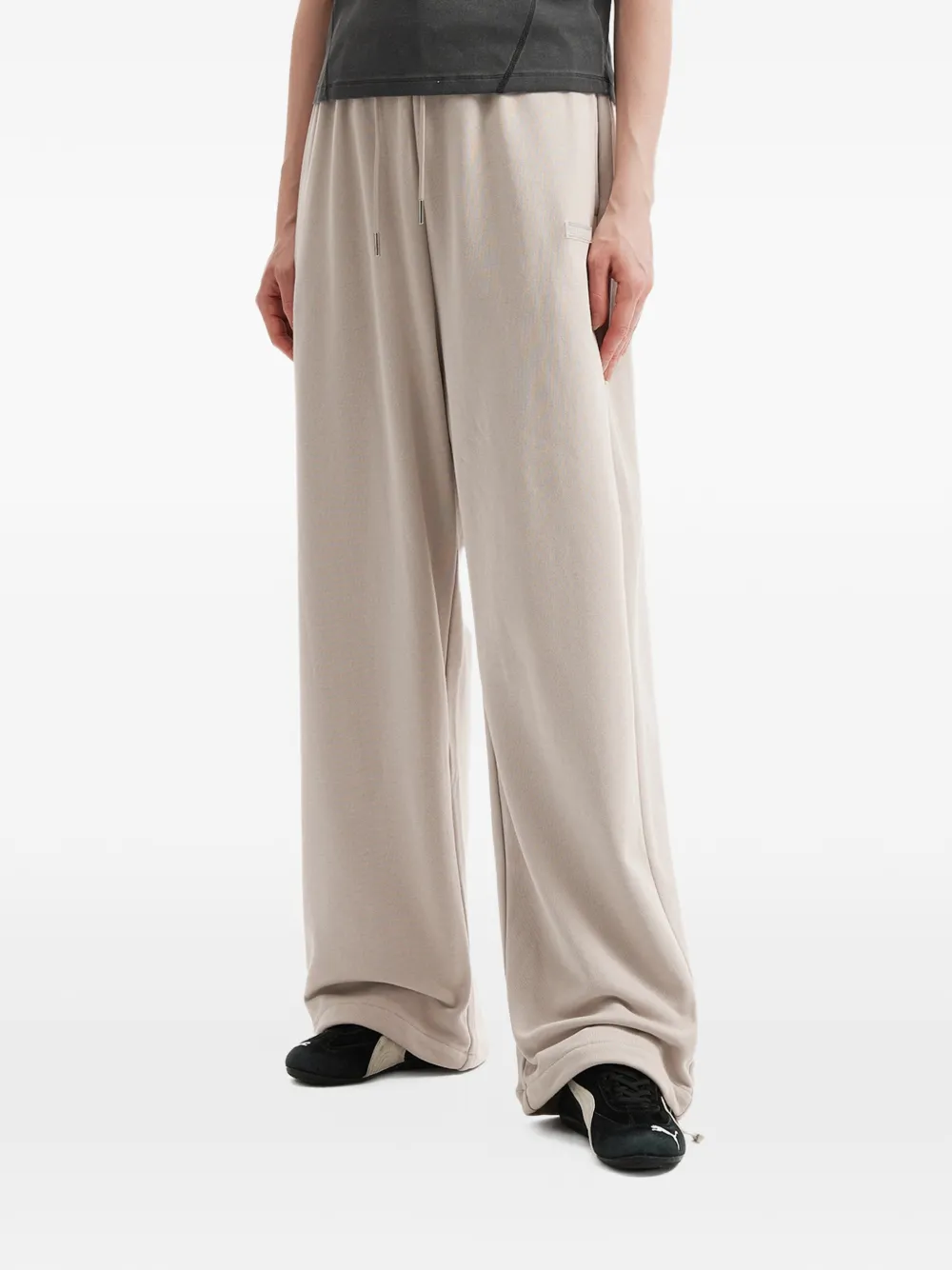  Mini Cream Drawstring Wide-leg Trousers - Neutrals 