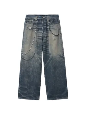 EVISU Daicock ダメージ ジーンズ | ブラウン | FARFETCH JP
