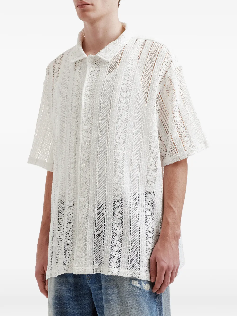  Aftermaths Crochet Short-sleeve Shirt - White 