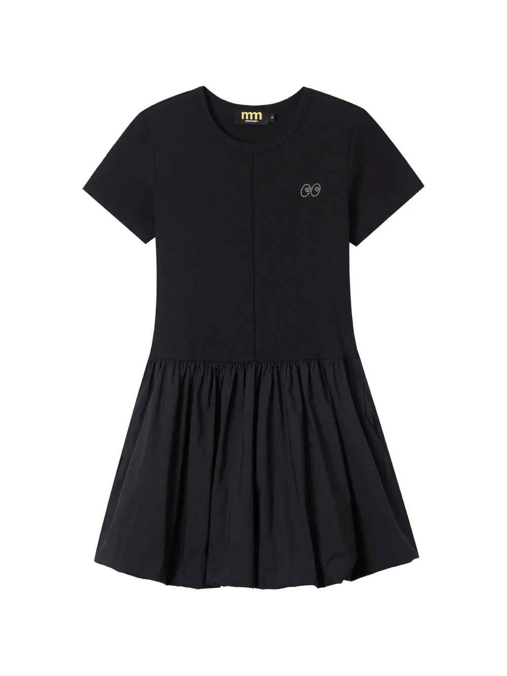 Mini Cream Abito corto con decorazione - Nero