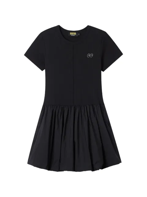 Mini Cream Verziertes Plisseekleid