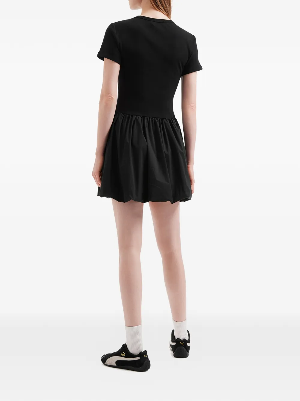Mini Cream Verfraaide mini-jurk met plooien Zwart